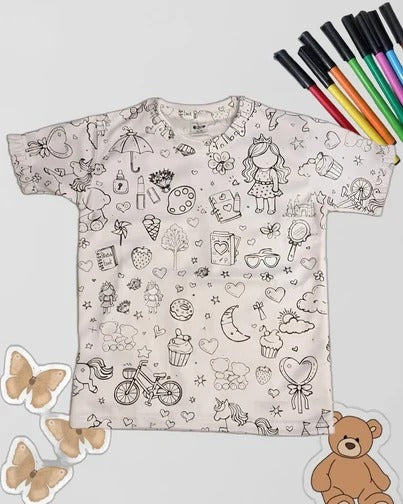 Washable Coloring T-Shirt for Kids π¨ Color β Wash β Reuse Again!