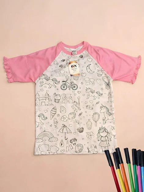 Washable Coloring T-Shirt for Kids π¨ Color β Wash β Reuse Again!