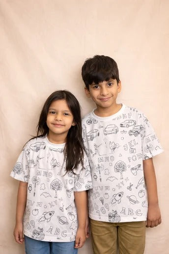 Washable Coloring T-Shirt for Kids π¨ Color β Wash β Reuse Again!